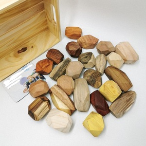 ไม้ธรรมชาติสมดุลบล็อกไม้สีหินอาคารของเล่นเด็กการศึกษา - Product Image 4