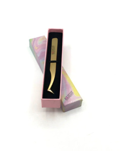 Pince à épiler professionnelle d'extension de cils de Volume de botte russe de Plasma d'or avec votre propre Instrument de beauté de Logo personnalisé - Product Image 3