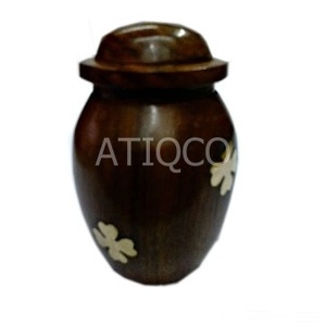 Baby Cremation Urn Gloss Wooden American Style Atiqco Model 787345 & Keepsake - Product Image 5