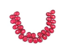 Gema granate roja para fabricación de joyas, cadena de cuentas de lujo con forma de corazón - Product Image 2