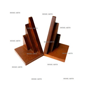 Serre-livres en bois de couleur marron fait à la main forme et taille personnalisées serre-livres pour un usage domestique - Product Image 1