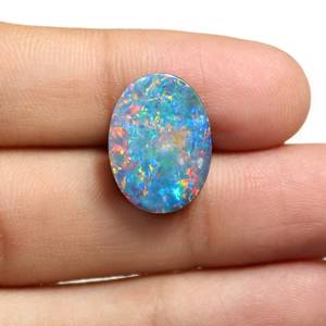 Cabujón doble de ópalo australiano natural 18X13MM Piedra preciosa de corte ovalado Chapa única sobre ópalo australiano natural - Product Image 1
