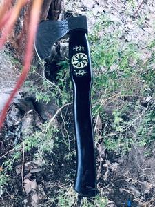 ขวานโทมาฮอว์กเหล็กคาร์บอนพร้อมด้ามไม้แบบยุทธวิธีไวกิ้งขวานแคมป์อยู่รอดงานตามสั่งแบบทำด้วยมือของขวัญคริสต์มาสกลางแจ้ง - Product Image 4