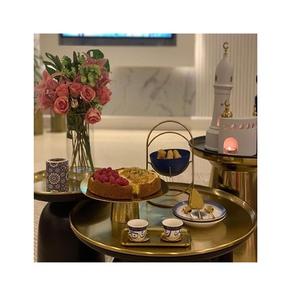 Bandeja de Postres de Diseño Maravilloso en Color Dorado, Bandeja Ovalada de Metal para Servir Alimentos en Bodas, Fiestas y Eventos - Product Image 5