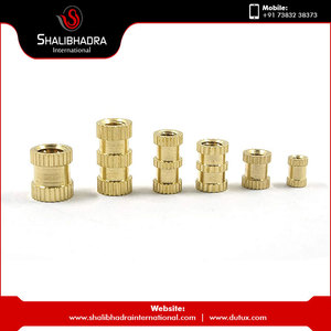 Tuercas de inserción de latón de alta calidad al por mayor con doble moleteado y acabado pulido - Product Image 2