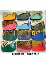 Tas tangan kulit gaya Barat Bohemian, Tote Boho desain multiwarna sederhana dengan pinggiran kulit lembut gaya campur