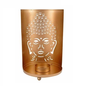 Bougeoir décoratif vintage bicolore, pilier métallique décoratif pour la maison, porte-bougie antique personnalisé avec logo imprimé - Product Image 6