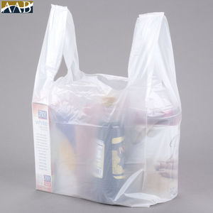 Bolsa de embalaje de camisetas de plástico HDPE termosellado con logotipo personalizado, bolsita de plástico con fuelle de Vietnam para camisetas de supermercado - Product Image 1