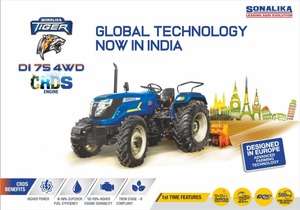 Sonalika 4WD tracteur à roues multifonctionnel qualité garantie concessionnaires détaillants Inde pompe à noyau moteur roulement de boîte de vitesses - Product Image 3
