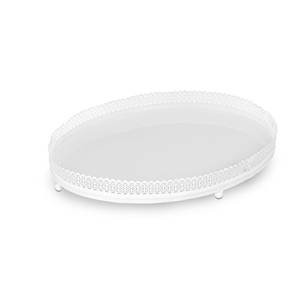 Venta caliente Oval, bandeja decorativa, bandeja para servir con blanco terminado para la casa y el restaurante - Product Image 1