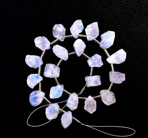 Pierre de lune naturelle arc-en-ciel de forme irrégulière, pierre brute bleue Flashy de bonne qualité, fabrication de bijoux faits à la main, 21 pièces - Product Image 4