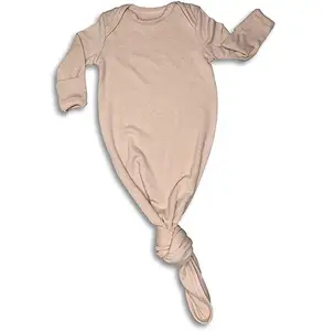유아 대나무 스판덱스 넥타이 매듭 부드러운 아기 가운 romper