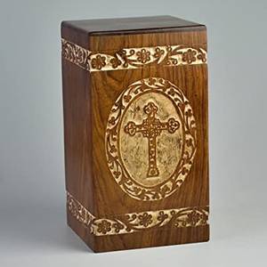 Diseño de cama de madera natural hecho a mano con elegante caja de madera de estilo floral - Product Image 1