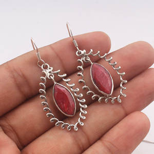 Pendientes Colgantes de Plata de Ley 925 con Rubí Marquise, Joyería Fina Clásica para Mujer, Proveedor de Joyería - Product Image 2