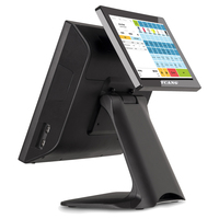 Sistema de Punto de Venta (TPV) con Pantalla Táctil de 15 Pulgadas, Terminal Integrado con Lector de Tarjetas Magnéticas, Pantalla de Facturación y Caja Registradora