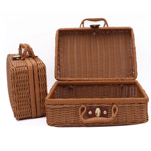 Rattan woven suitcase Kids room home decor Wedding gift box straw bag suitcase briefcase Made in Vietnam