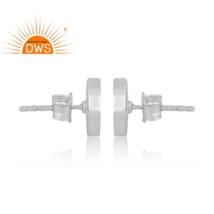 925 Plata de ley fina Natural Arizona turquesa piedra preciosa Stud pendiente joyería fabricante - Product Image 3