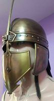 Casque de Chevalier Médiéval, Armure Romaine, Plaqué Bronze Antique, Fait Main, Costume Cosplay, Gravure Imprimée, Idéal pour Noël et Fêtes d'Anniversaire