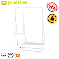 Porte-manteau moderne en métal avec 2 étagères, meuble de rangement autoportant pour salon et chambre à coucher
