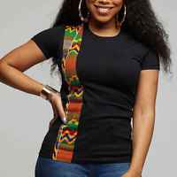 T-shirts décontractés pour femmes noires, été, écologiques, 100% coton, col rond, coupe ajustée
