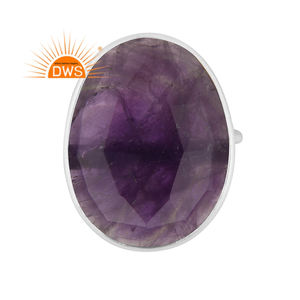 Bague en pierre d'améthyste naturelle, argent fin, vente en gros, 925 - Product Image 1