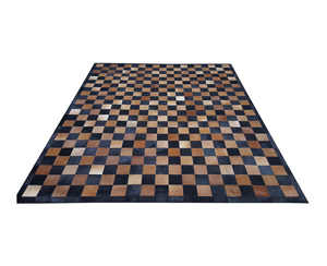 Tapis de sol modernes en cuir brodé avec fourrure naturelle 3D personnalisée de haute qualité, antidérapants, exportés - Product Image 2