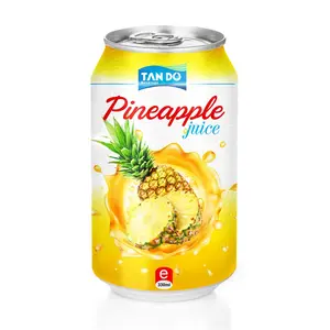 越南制造清真软饮料饮料饮料oem 330毫升铝罐菠萝出口果汁