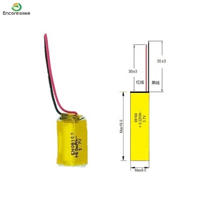 맞춤형 중국 공급 업체 EN08160 3.7 <span class=keywords><strong>V</strong></span> 리튬 폴리머 충전식 배터리 3.7 <span class=keywords><strong>v</strong></span> 60mAh Lipo 원통형 - Product Image 5