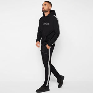 Chándal de poliéster con logotipo personalizado para hombre y mujer, ropa deportiva con capucha y cremallera completa, para entrenamiento y trotar - Product Image 5