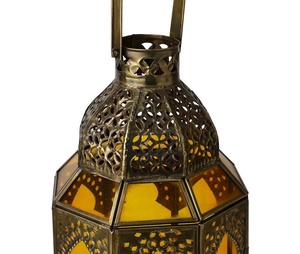 Đèn Lồng Trang Trí Ma-rốc Với Thủy Tinh Màu Vàng - Product Image 3