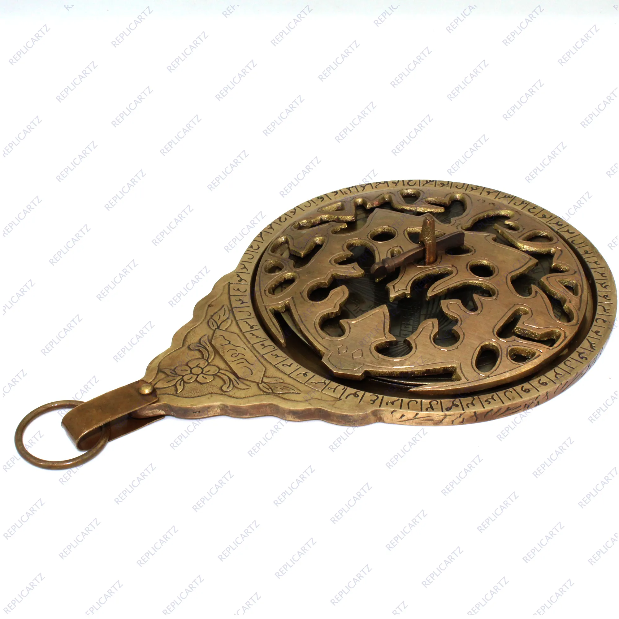 Hoge Kwaliteit Vintage Antiek Messing Astrolabium Arabische Kalender Hoge Kwaliteit Vintage Antieke Koperen Astrolabium Arabische Kalender