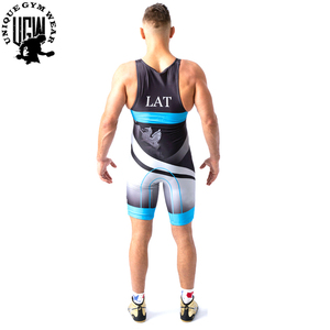 Custom Logo Digital Print Men's Adult Wrestling Singlet Polyester/Cotton Quick Dry Stretch Breathable <b>Light</b> Weight Durable - Product Image 4
