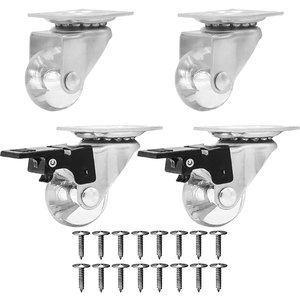 Skate pequeno equipamento cadeiras do armário móveis, rodas boneca castor 1.5-3 polegadas transparente pu rotação giratória