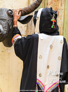 Indian Folk Touch Luxury Cotton <b>Mirror</b> Embroidered Hand Embellished Winter Women Kimono Casual Dress - Product Image 4