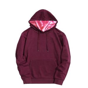 Vente en gros de sweats à capuche doublés en satin de polyester/coton anti-rétrécissement taille XS avec logo brodé personnalisé vêtements d'hiver en polaire teints dans la couleur unie - Product Image 2