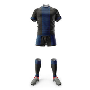 Maillot de Rugby personnalisé à manches courtes, impression rayée, tenue de bonne qualité - Product Image 1