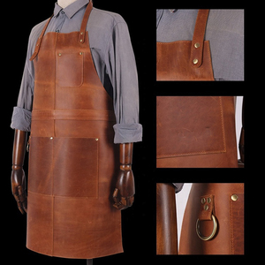 Tablier de coiffure en cuir avec logo personnalisé de haute qualité pour les restaurants de barbier Outil de taille de résistance à la chaleur fait à la main pour le barbecue des hommes - Product Image 2