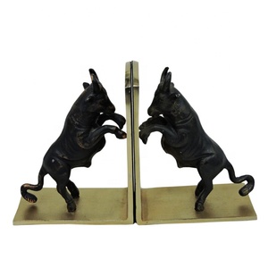 Nhựa sang trọng Bull cuốn sách kết thúc vàng đen trang trí cuốn sách đứng chủ phong cách trang trí phòng phụ kiện văn phòng nhà bookends - Product Image 1
