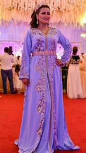 DABKA-Bordado de caftán de longitud hasta el suelo, cuentas de cristal púrpura, trabajo de piedra de vidrio para fiesta, 2022 - Product Image 2