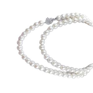 100% collar de perlas de agua dulce de moda Natural de alta calidad con hermosa forma redonda con cuentas de perlas naturales sin cuello para mujer - Product Image 1