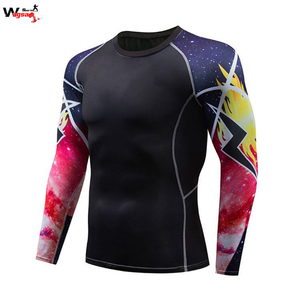 Rashguard à manches longues en polyester de haute qualité, confortable, imprimé par sublimation, avec logo personnalisé, unisexe, grandes tailles, MMA BJJ - Product Image 2