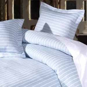 Parure de lit en lin, ensemble de literie d'hôtel et de maison, housse de couette, couleur blanche et Satin rayé, 100% coton, polycoton