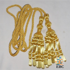 OEM đính cườm borlas tua Tây Ban Nha Vàng tua Vàng vàng với Mylar và vàng thỏi rìa với dây bán buôn bolitas rìa tua - Product Image 3