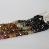 4mm 5mm Tourmaline de pastèque naturelle à facettes Rondelle perles de pierres précieuses brin en gros Semi précieux pour la fabrication de bijoux en ligne