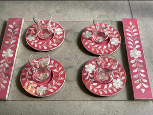 Bandeja acrílica con servicio de café, té y Perla Madre, mad de la India, mejor para regalar gifs Eid especial - Product Image 3