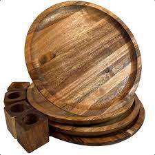Plato de madera natural para fiestas, seguridad alimentaria, aperitivos de frutas, plato de madera de bambú de alta calidad y uso en restaurantes - Product Image 4