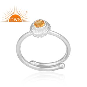 ออกแบบปรับของผู้หญิงผู้ผลิตแหวนที่ทำด้วยมือเครื่องประดับเงาซิทรินแหวนพลอย925เครื่องประดับแหวนเงิน - Product Image 2