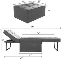 Meuble multifonction unique 4 en 1, canapé-lit Convertible, fauteuil Ottoman avec oreiller