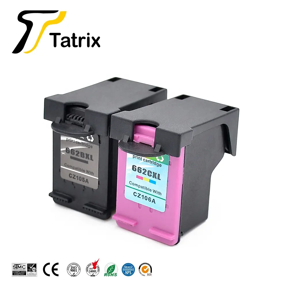 Tatrix 662 एक्स्ट्रा लार्ज 662XL प्रीमियम Remanufactured रंग Inkjet स्याही कारतूस के लिए हिमाचल प्रदेश Deskjet इंक एडवांटेज 1015 3545 प्रिंटर