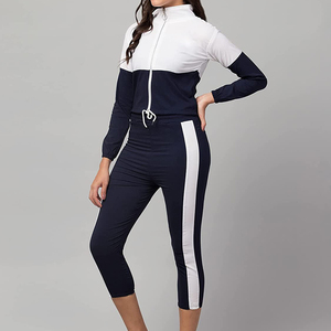 Las mujeres de ropa de Fitness sudor trajes sudaderas con capucha pantalones conjuntos en poliéster de lana para la venta - Product Image 4